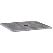 Holland 36" EnduroTop Square Table Top with Hole in Greystone