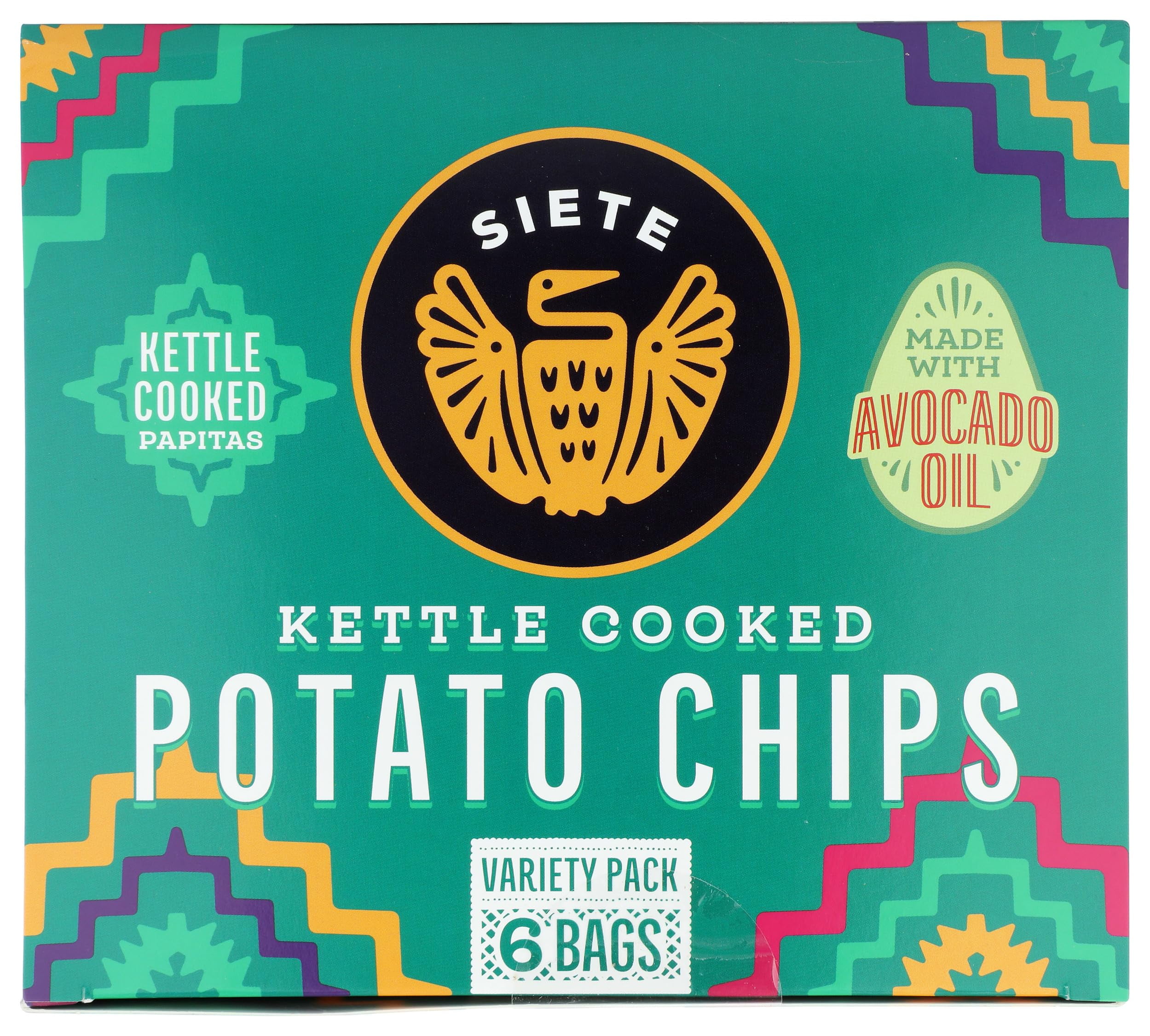 (3 pack) Siete Family Foods Siete Kettle Variety Pack, 6 pack