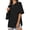 Black, variant on Womens Oversized T Shirts Cotton Loose Fit Crewneck Short Sleeve Side Slit Summer Casual Basic Tee