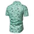 thumbnail image 2 of Camisas Para Hombre Casual Camiseta de manga corta con botones de solapa personalizada con estampado de moda para hombre (Green, L), 2 of 3