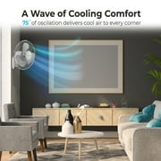 Comfort Zone 16 3-Speed Oscillating Wall Mount Fan with Remote Control, Timer and Adjustable Tilt, White