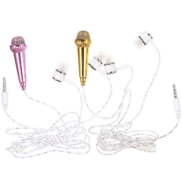 2 Pcs Mini Microphone Téléphone Ordinateur Portable Tablettes Petit Microphone pour Enregistrement Vidéo Chant