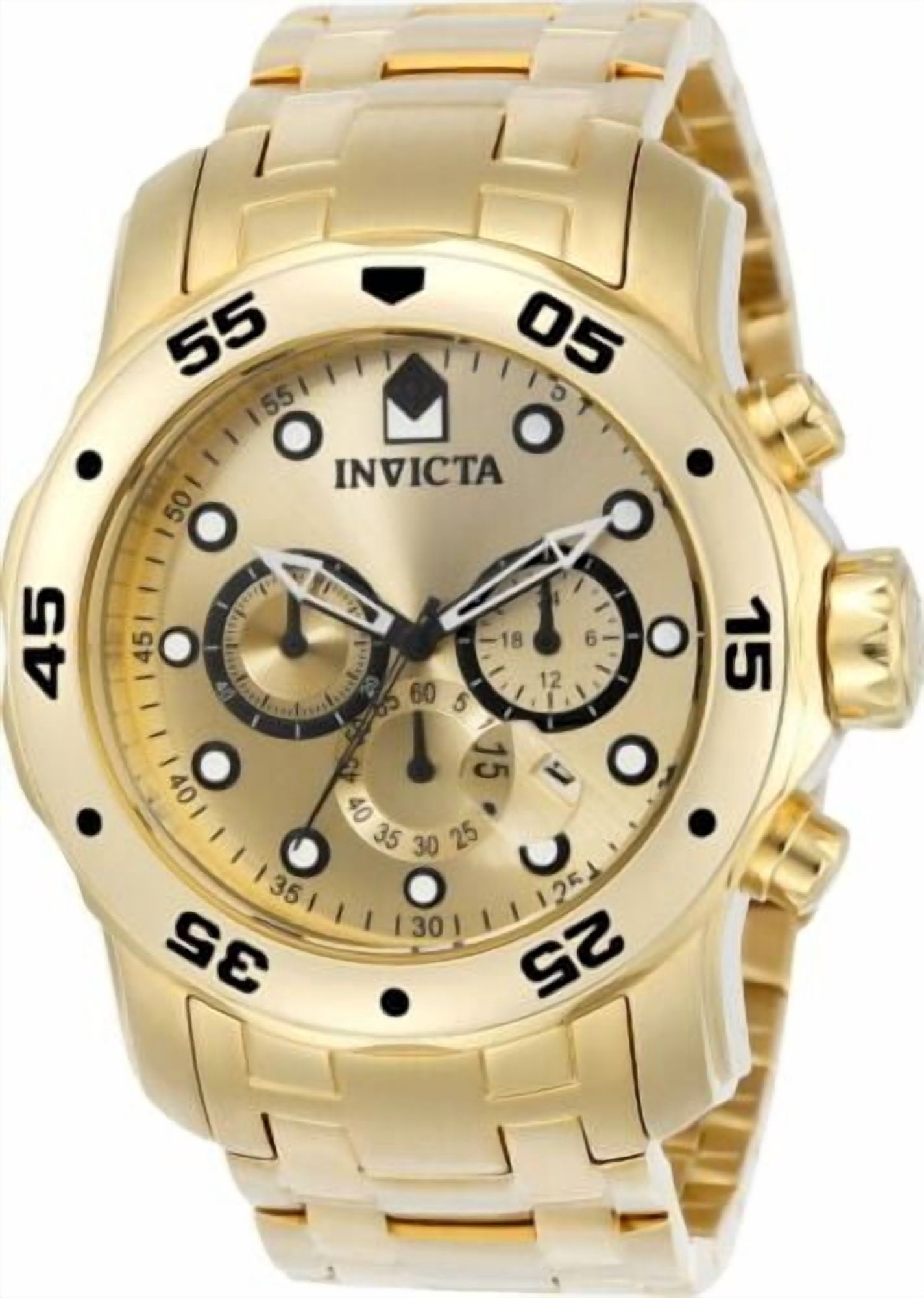 Invicta Men's 0073 Pro Diver Collection Chronograph 18k Gold-Plated Watch