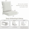 thumbnail image 5 of NOFFA 2 Set 20 x 20 x 4 inch Outdoor Chair Cushions for Patio Furniture for Wicker Chair, Water Resistant Removable Cover and Straps, Non-Slip Base, Beige, 5 of 8