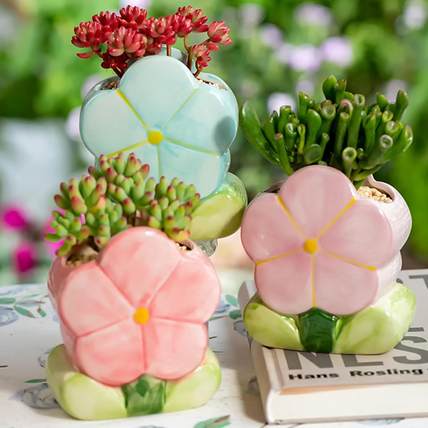 Pink Makeup Brush Holder Pen Holder for Office Desk Accessories Aesthetic Pencil Holder Cute Flower Home Decor Birthday Gifts for Women Vanity Toothbrush Holder Kawaii Kitchen Utensil Holder