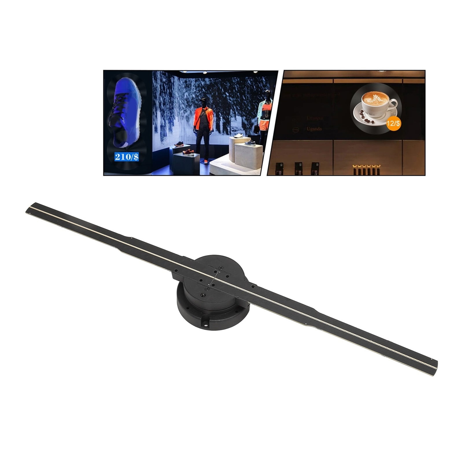 Holographic Fan, 3D Hologram Projector Fan Remote Control Support Phone APP Computer Hologram Advertising Machine 352 LED Light Beads For Hotel ,Creating Good Attraction
