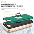 thumbnail image 4 of JTCASES for iPhone 8 Plus/7 Plus Case, Car Mount Bracket 2-layer Hybird Shockproof PC TPU Anti-fall Slim Fit Lightweight Magnetic Cover for iPhone 7 / 8 / SE, Darkgreen, 4 of 7