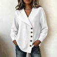 thumbnail image 7 of Womens Long Sleeve Cardigan Open Front V Neck Button Down Business Casual Blouse Top, 7 of 7
