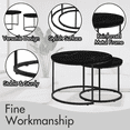 thumbnail image 3 of Homy Casa Nesting Coffee Table Set of 2, Round Marble Look Tables with Metal Frame, 3 of 6