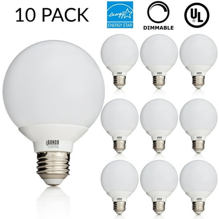 10 PACK - UL & ENERGY STAR LISTED - 6W Dimmable G25 LED Bulb, 60W Equivalent Vanity Light Bulb, Daylight 5000K, Medium E26 Screw Base Omnidirectional Globe (Best 60w Led Bulb)