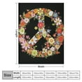 thumbnail image 4 of HENGT  Hippies Peace Symbol with Flowers Throw Blanket Ultra Soft Cozy Decorative Flannel Blanket for Home Bed Couch Chair Travel, 4 of 6