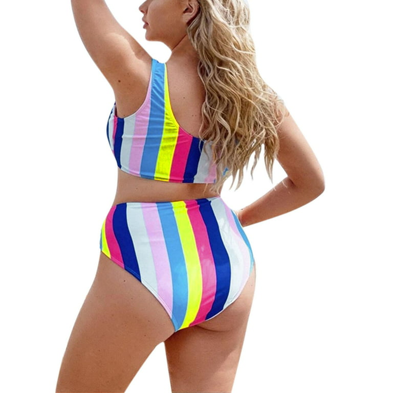 Aayomet Women's Plus Size Two Piece Swimsuit Print Bikini Swim Bra Pad  Underwire plus Size Bikini Tops for Large Bust,D 3X-Large