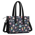 thumbnail image 2 of Teacher Tote Bag,Dark Blue Princess Castle Pattern Teacher Utility Tote Bag,Large Work Tote Bags for Women with Multiple Pockets,Top Zipper Closure,13.8x10.6x6.7 Inch, 2 of 5