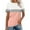 Pink, variant on Itsame Summer Womens Casual T-Shirt for Women Plain Short Sleeved Shirt Tops Fashionable Round Neck Stripe T Shirt Wine Size 4XL