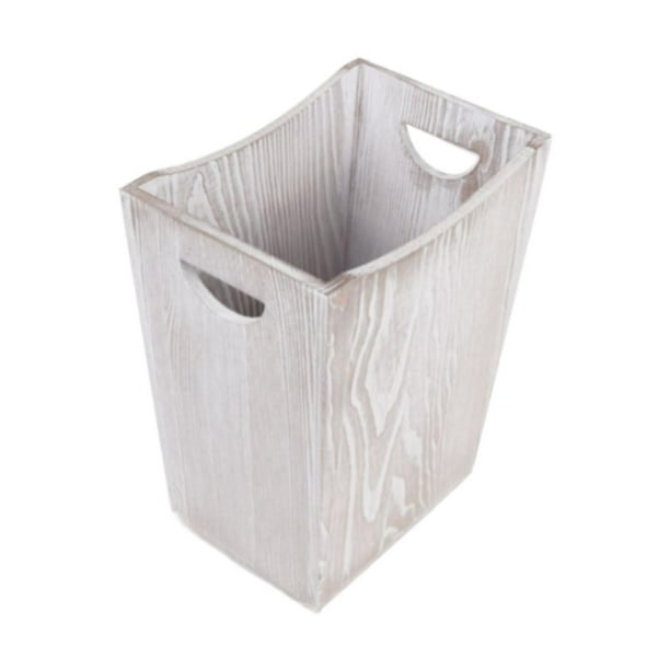 Papelera de reciclaje Contenedor de basura con asa Papelera de escritorio ligera Estilo nórdico Madera 245 x 165 x 30 cm