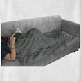thumbnail image 6 of Abstract Soft Flannel Fleece Blanket, Geometric Pattern of Small Triangles over Grey Spotty Backdrop Geometric Details, Cozy Plush for Indoor and Outdoor Use, 50" x 70", Grey White, by Ambesonne, 6 of 6