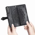 thumbnail image 3 of SaniMore for Samsung Galaxy S22 Plus 6.6" 2022 Wallet Case with Embossed Mandala PU Leather Flip Protection Wrist Strap Credit Card Holder Pocket Kickstand Shockproof Case for Galaxy S22 Plus, Black, 3 of 11