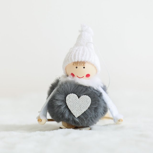 Colgante de alce de muñeco de nieve de Papá Noel, bonito colgante de peluche para niña, decoración para árbol de Navidad, regalo de Feliz Año Nuevo 2024 para niños