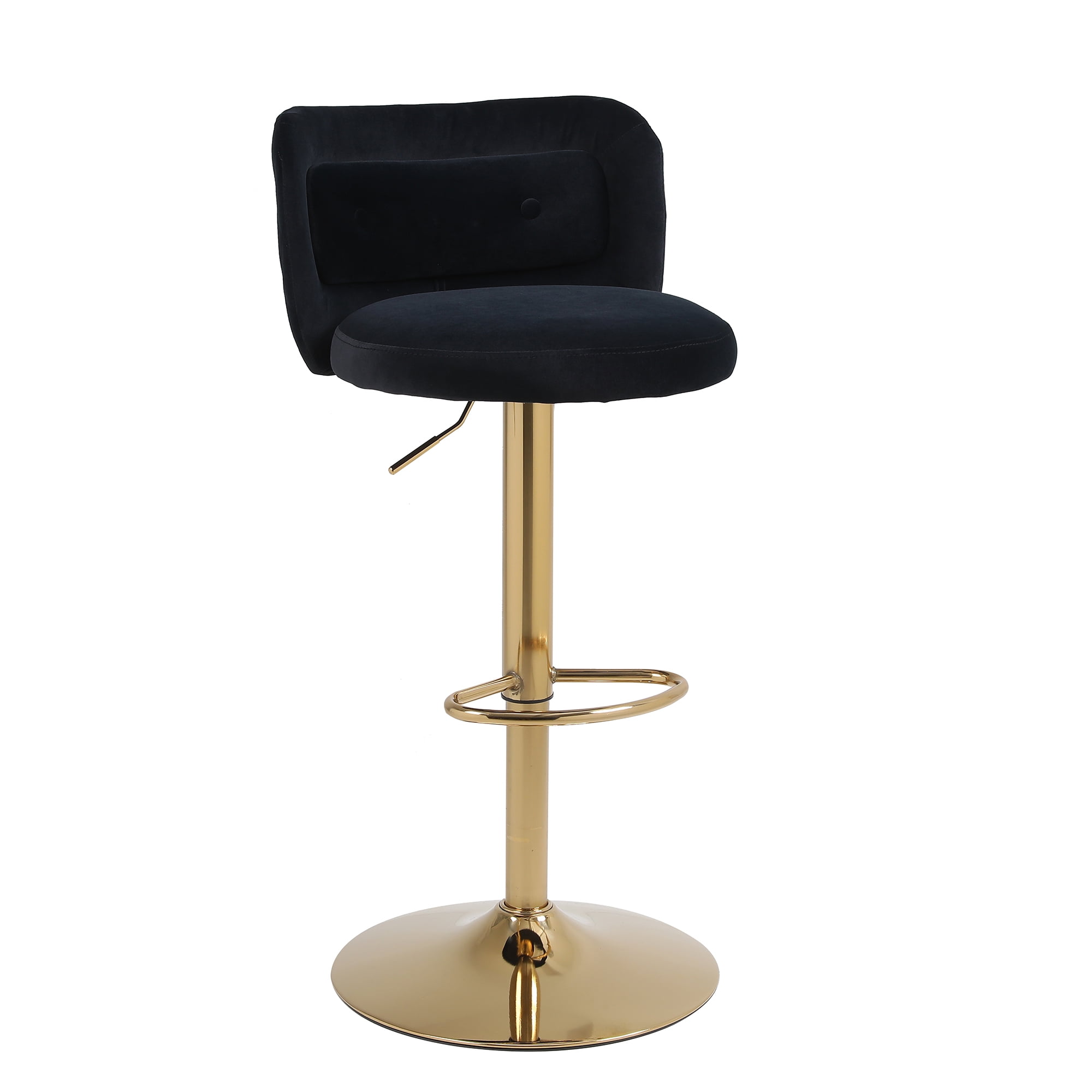 Resenkos Velvet Bar Stools Set of 2 with Footrest, Counter Stools for Bar Bistro Dining Room Kitchen, Black Resenkos Velvet Bar Stools Set of 2 with Footrest, Counter Stools for Bar Bistro Dining Room Kitchen, Black