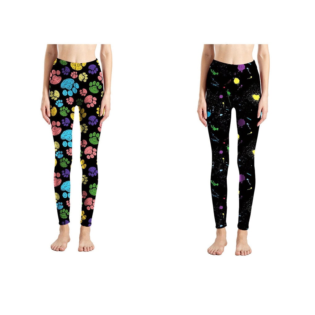 Dog Pow Yoga Pants Cute Colorful Ink Leggings Long High Waist Trousers Sweatpants Push Up Tights for Workout Fitness Dogpaw