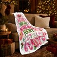 thumbnail image 3 of Cheerful Mahjong Game Night Christmas, Festive Holiday Scene, Warm Flannel Blanket for Living Room and Reading Nook, Art Lovers Christmas Gift, Festive Home Decor, 3 of 9