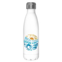 Lost Gods High Tides Good Vibes  Stainless Steel Water Bottle White 17 oz.