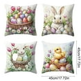 thumbnail image 3 of FeiFu 4-Pack Easter Pillowcovers Egg Printed Cushion Cases Festive Holiday Throw Pillowcovers for Sofa Living Room Home Easter Decoration, 3 of 6