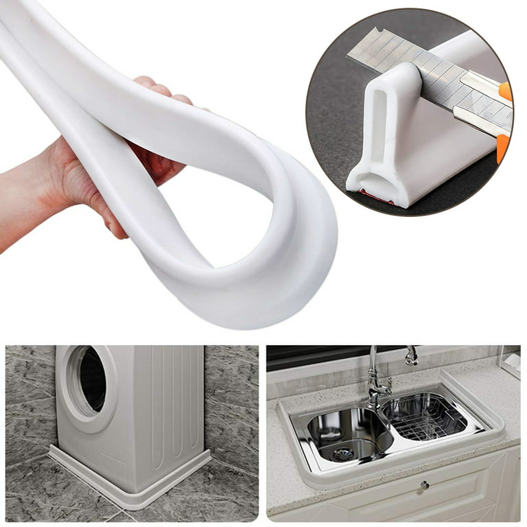 New 50mm Height Silicone Bathroom Water Stopper Barrier Non-slip Dry and  Wet Separation Bendable Strip Sink Water Splash Guard