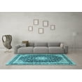 thumbnail image 3 of Ahgly Company Indoor Square Persian Light Blue Traditional Area Rugs, 6' Square, 3 of 4