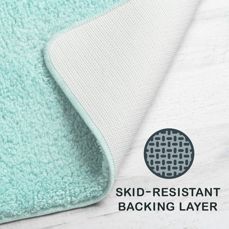 Mainstays Basic Aqua Polyester Skid Resistant 24 x 40 Bath Rug