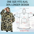 thumbnail image 4 of Oversized Wearable Blanket Hoodie,Zebra and Leopard Print Pattern Sherpa Blanket Hoodie with Super Pockets,Super Warm Fuzzy Pullover for Women & Men, 4 of 6