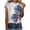 Blue womens tops summer, variant on USSUMA Summer Tops For Women 2022 Trendy Women's Trendy Shirts Tops Printe Casual Loose Fit Tee Shirts Blouse Print Round-neck Shirt Female Tops