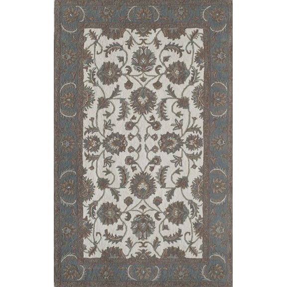 Rugs America Jasmine NDY01 Ivory Light Blue Oriental Traditional Ivory Area Rug, 2'3"x8'