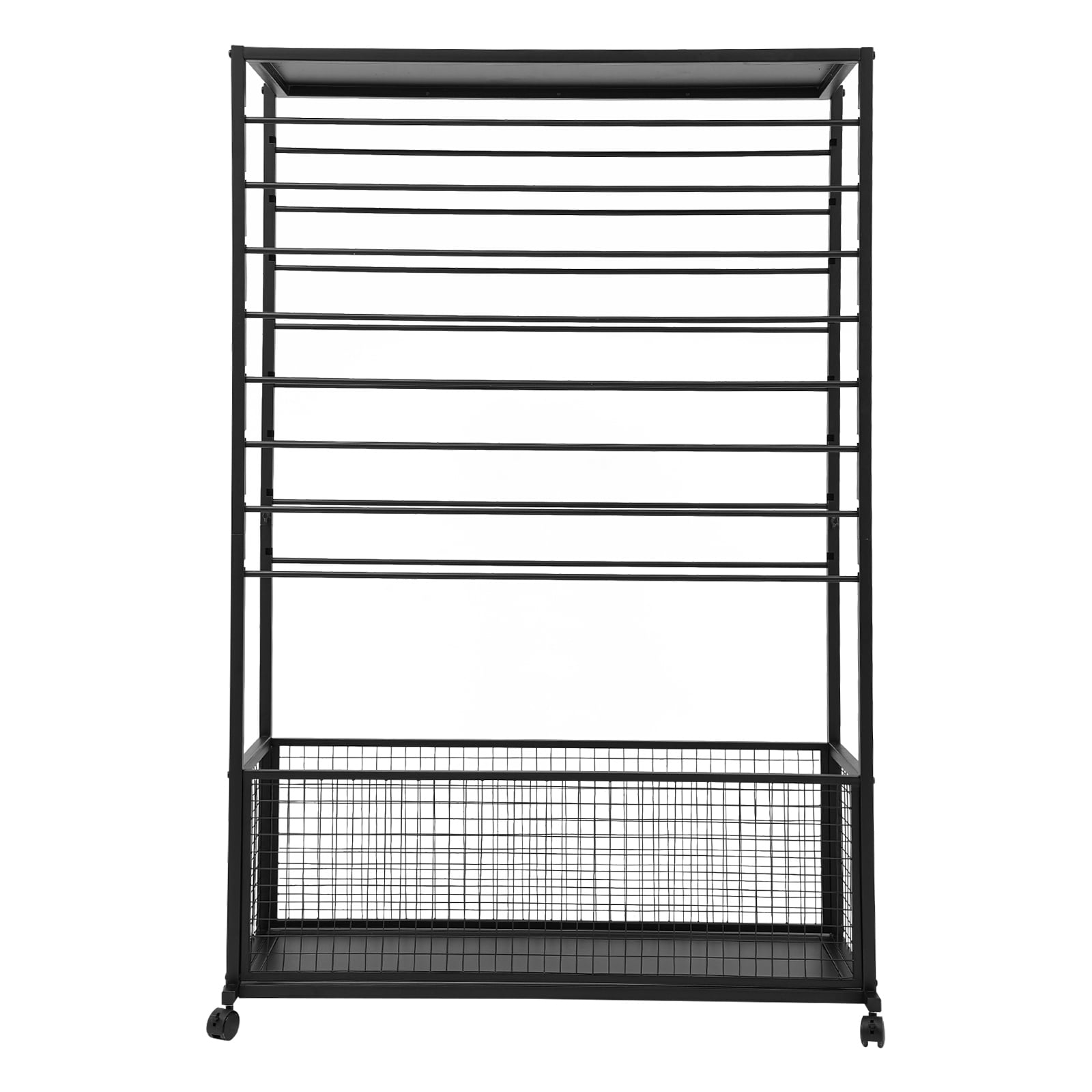 Double-Sided 16 Tier Ribbon Rack, Ribbon Holder, Storage Shelf For Ribbon,Wrapping Paper (39.37*12.6*59.06in)-Black