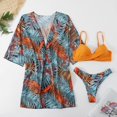 thumbnail image 3 of Ensemble de Bikini Triangle Imprimé pour Femmes avec Couverture Maillots de Bain Trois Pièces, 3 of 8