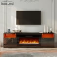 thumbnail image 3 of Boyel Living 70" Fireplace TV Stand, Modern Media Console Storage Cabinet w/ 36" Electric Fireplace, Fireplace TV Console for TVs up to 80", Black, 3 of 12