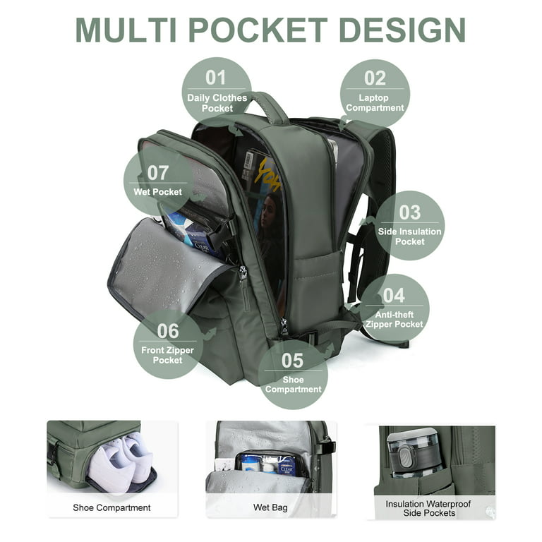 Women Backpack Rucksack Bag Organizer W/Multi Pockets Travel Work School