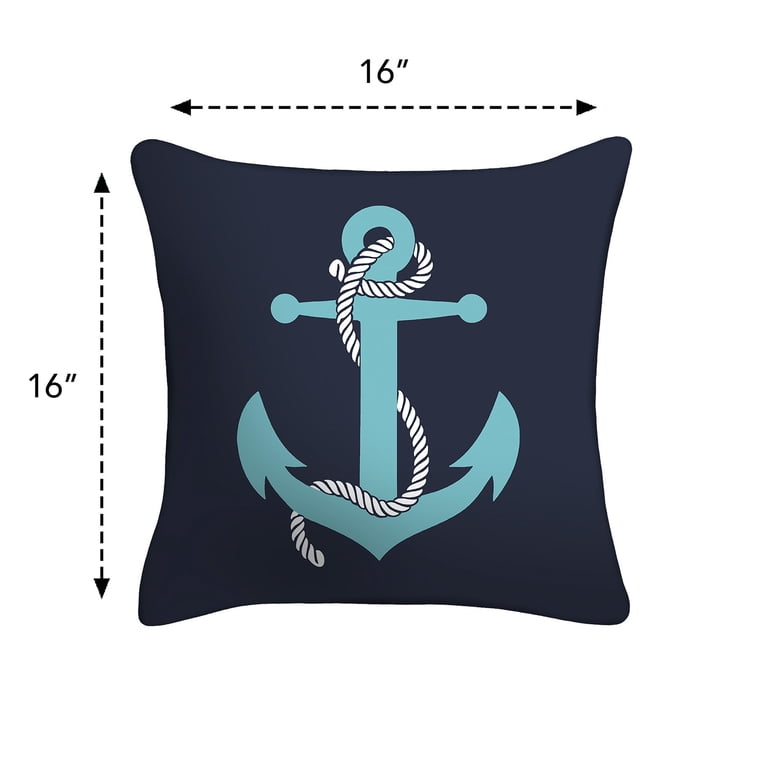 Mainstays Anchor Decorative Outdoor Throw Pillow, 16