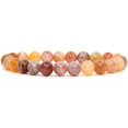 thumbnail image 1 of Natural Red Botswana Agate Handmade Gemstone 8mm Round Beads Elastic Bracelet 7" Unisex, 1 of 4