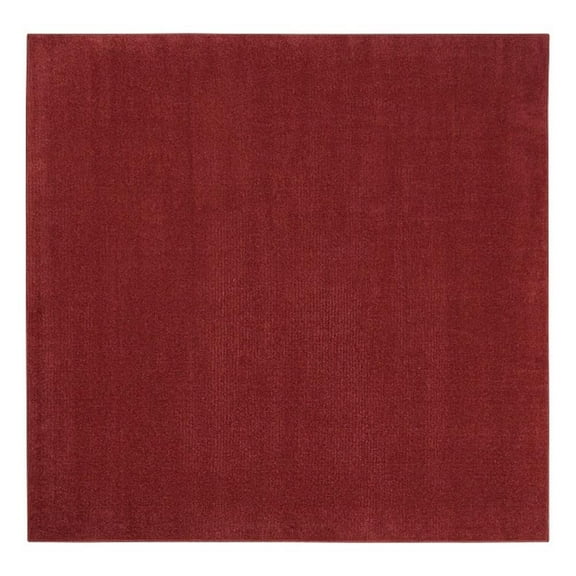Pemberly Row 7' x Square Brick Red Fabric Outdoor Area Rug (7' Square)
