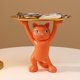 thumbnail image 1 of Estatuillas De Bandeja Figuritas de bandeja de resina para gatos, llave de entrada interior, almacenamiento de dulces de escritorio (naranja) Wdftyju Libre de BPA, 1 of 3