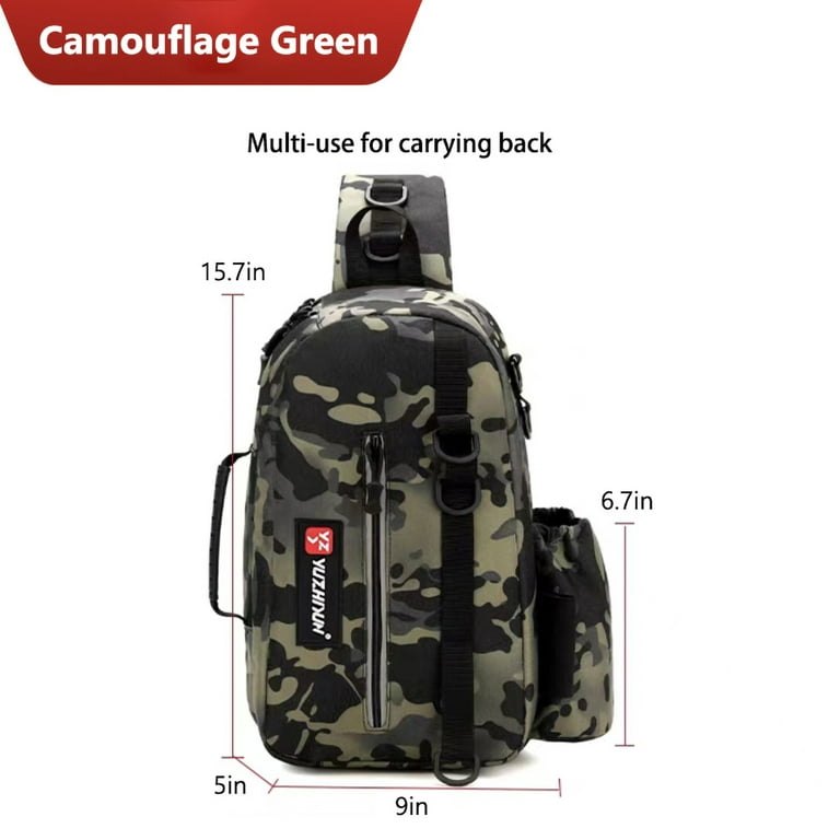 Bags, Backpack With Rod Holder Fishing Tackle Bag Green