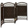 thumbnail image 4 of Red Lantern 2 ft. Short Fiber Weave Folding Screen - Dark Mocha - 4 Panels, 4 of 7