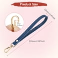 thumbnail image 3 of Correa de muñeca Uxcell [1PCS] - Llave de cuero genuino - [Azul-Dorado-8.27In] Correa de muñeca de reemplazo, 3 of 7