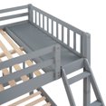 thumbnail image 5 of Triple Bunk Bed, Full Over Twin & Twin Bunk Bed with Drawers for Kids Teens Adults, Wood Bunk Bed Frame of 3 with Ladder and Guardrail, Convertible into 3 Beds, No Box Spring Needed, Gray, 5 of 7