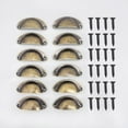 thumbnail image 1 of 12 manijas de copa de concha (bronce), manijas de cajón vintage, manijas y perillas de puertas de armario de cocina semicírculo retro, manijas de puertas de tocador de muebles, 1 of 5