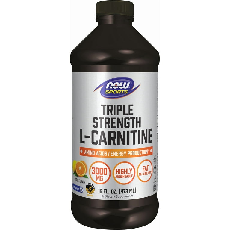 Now Liquid L-Carnitine 3000mg Amino Acid, 16 Fl oz - Walmart.com