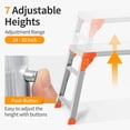 thumbnail image 3 of Multifunctional & Adjustable Work Platform with 330 lbs Capacity, 24 to 35 inches Step Ladder, Aluminum Folding Scaffolding Ladder, Heavy Duty Portable Bench Ladder Stool with Non-Slip Feet, 3 of 9
