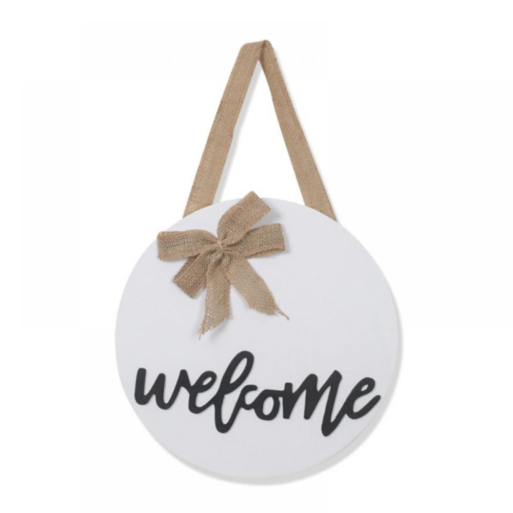 Welcome Wreath Sign for Farmhouse Front Porch Decor Rustic Door Hangers Any Door