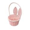 Eoozwa Handwoven Bunny Ear Storage Basket Imitation Rattan for Flower Arrangements Easter Decor Brown Plastic Woven Picnic Organizer Gift